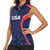 USA Cricket World Cup 2024 Custom Women Sleeveless Polo Shirt All Stars Sprangle