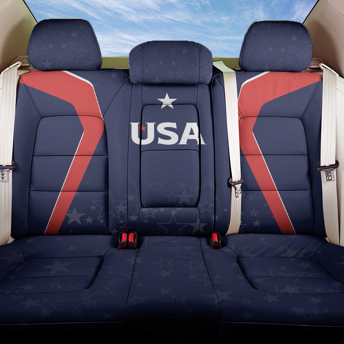 USA Cricket World Cup 2024 Back Car Seat Cover All Stars Sprangle LT7 - Wonder Print Shop