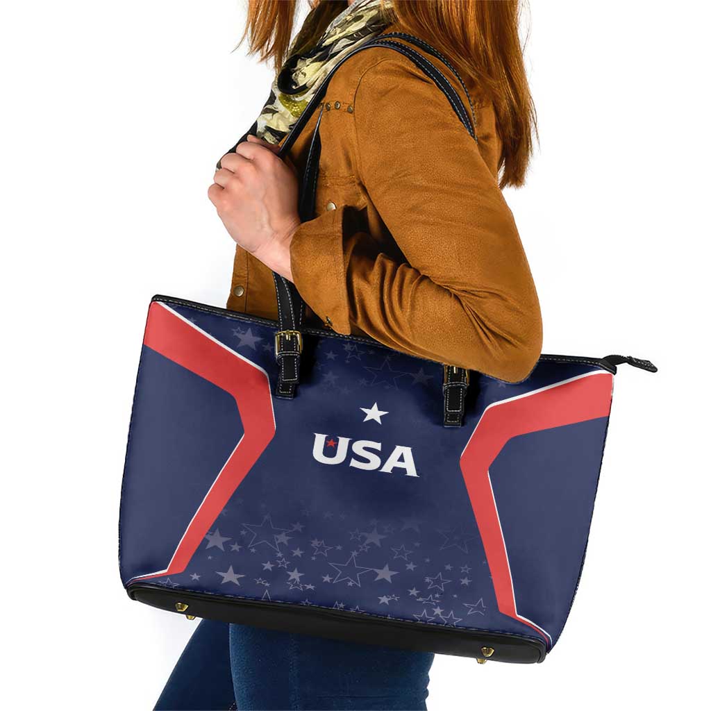 USA Cricket World Cup 2024 Leather Tote Bag All Stars Sprangle - Wonder Print Shop