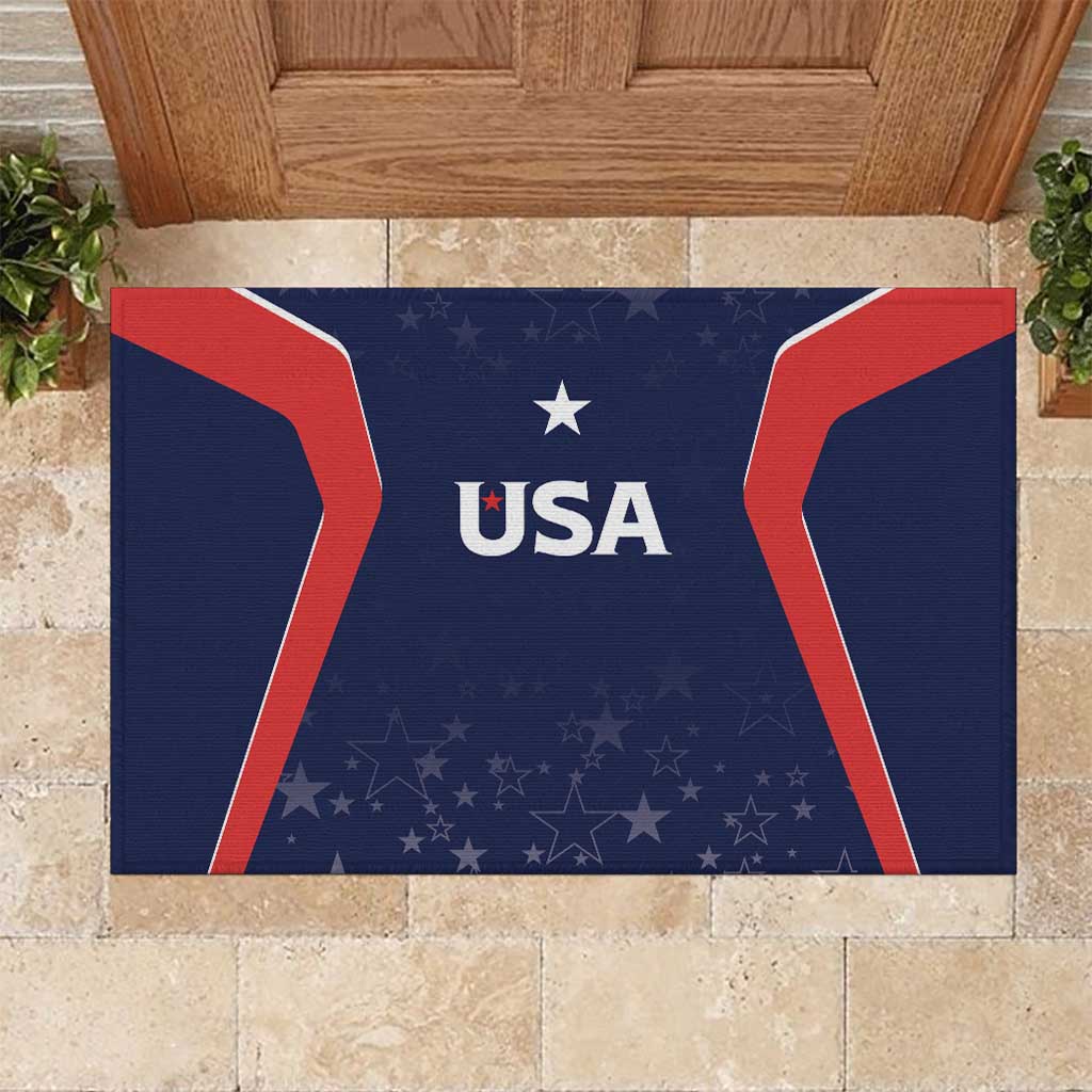 USA Cricket World Cup 2024 Rubber Doormat All Stars Sprangle