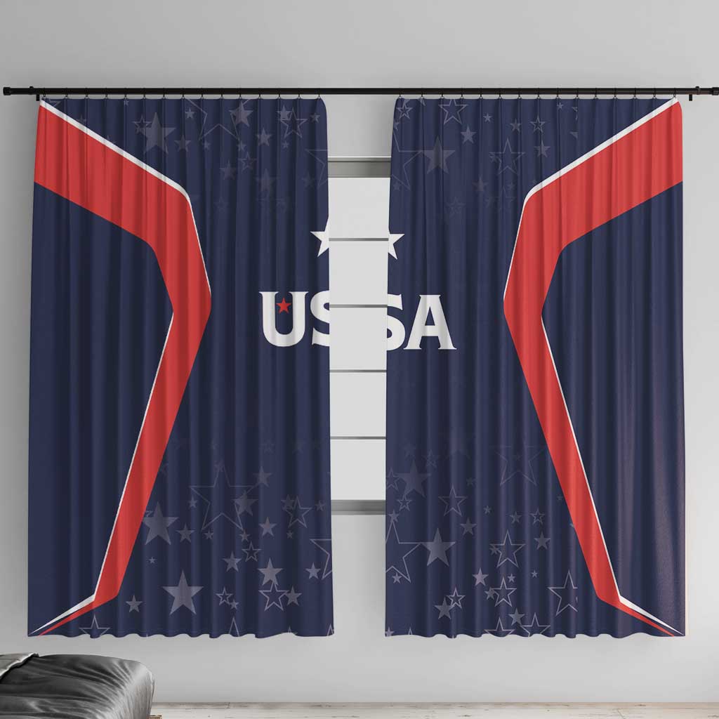 USA Cricket World Cup 2024 Window Curtain All Stars Sprangle