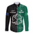 Personalised New Zealand Mix Ireland Rugby Long Sleeve Button Shirt Celtic Knot Mix Silver Ferns - Wonder Print Shop