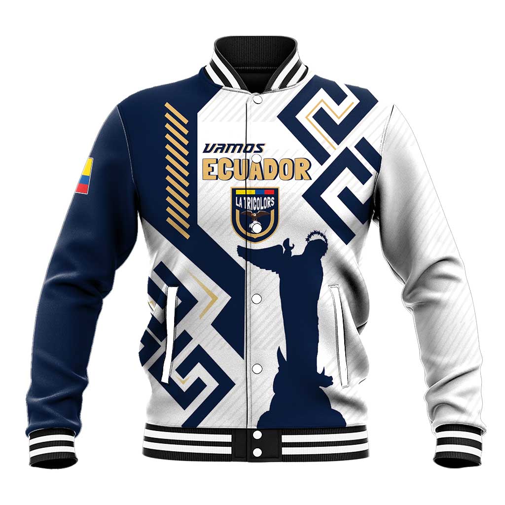 Ecuador Football Custom Baseball Jacket La Tricolors 2024 Virgen de El Panecillo LT7 - Wonder Print Shop