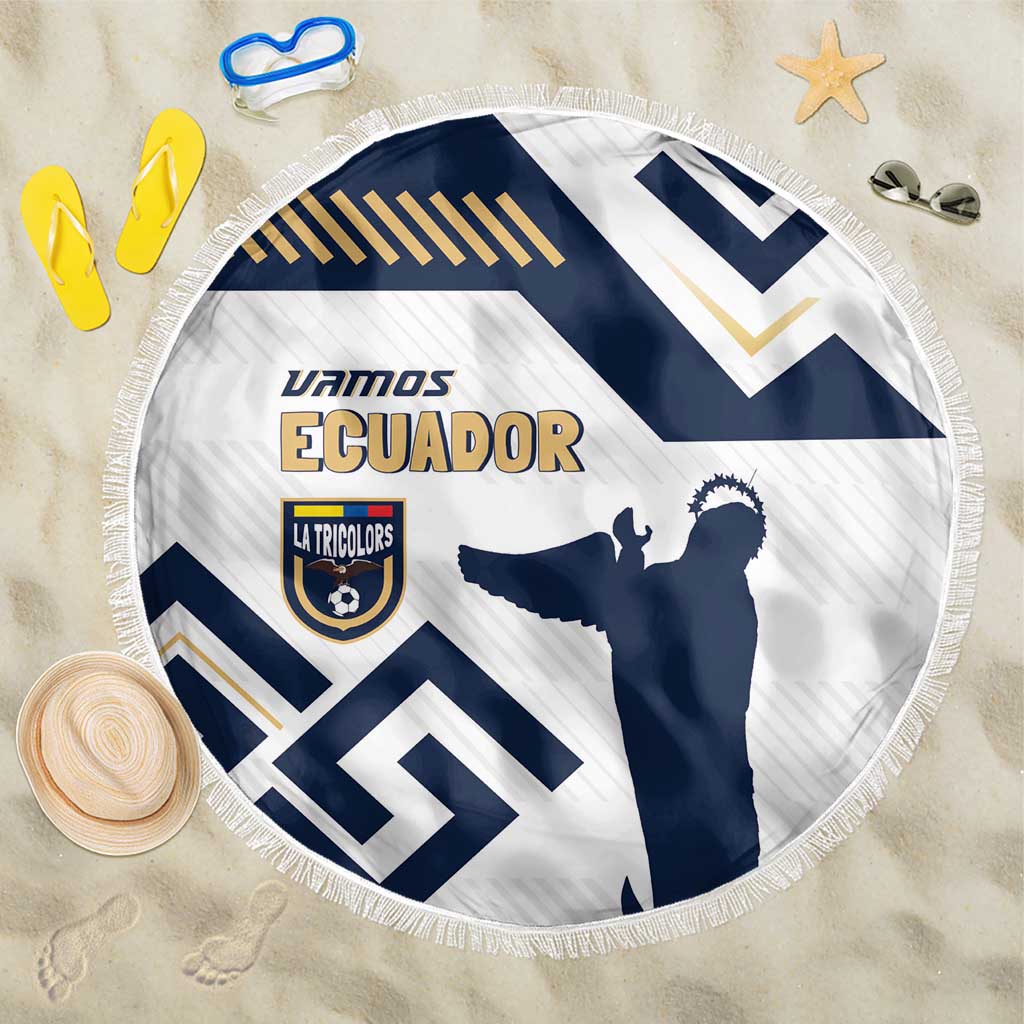 Ecuador Football Beach Blanket La Tricolors 2024 Virgen de El Panecillo LT7 - Wonder Print Shop