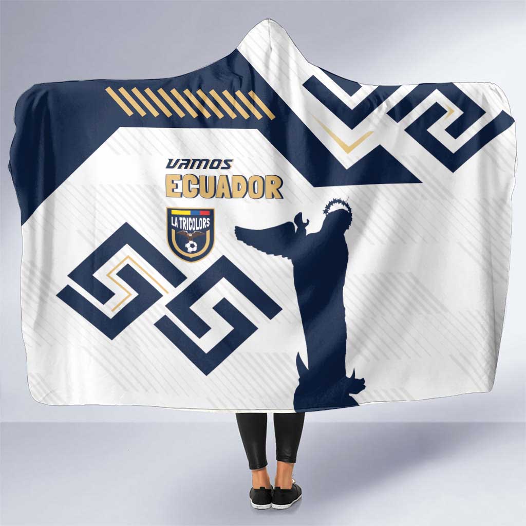 Ecuador Football Custom Hooded Blanket La Tricolors 2024 Virgen de El Panecillo