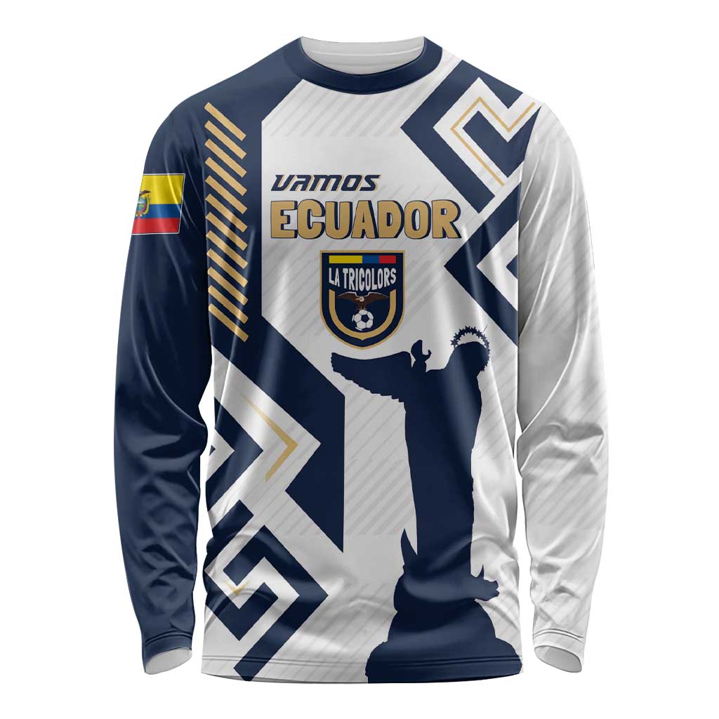 Ecuador Football Custom Long Sleeve Shirt La Tricolors 2024 Virgen de El Panecillo - Wonder Print Shop