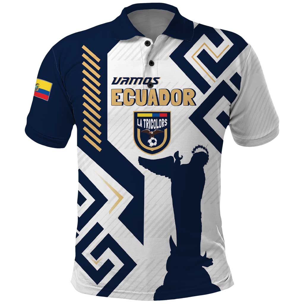 Ecuador Football Custom Polo Shirt La Tricolors 2024 Virgen de El Panecillo - Wonder Print Shop