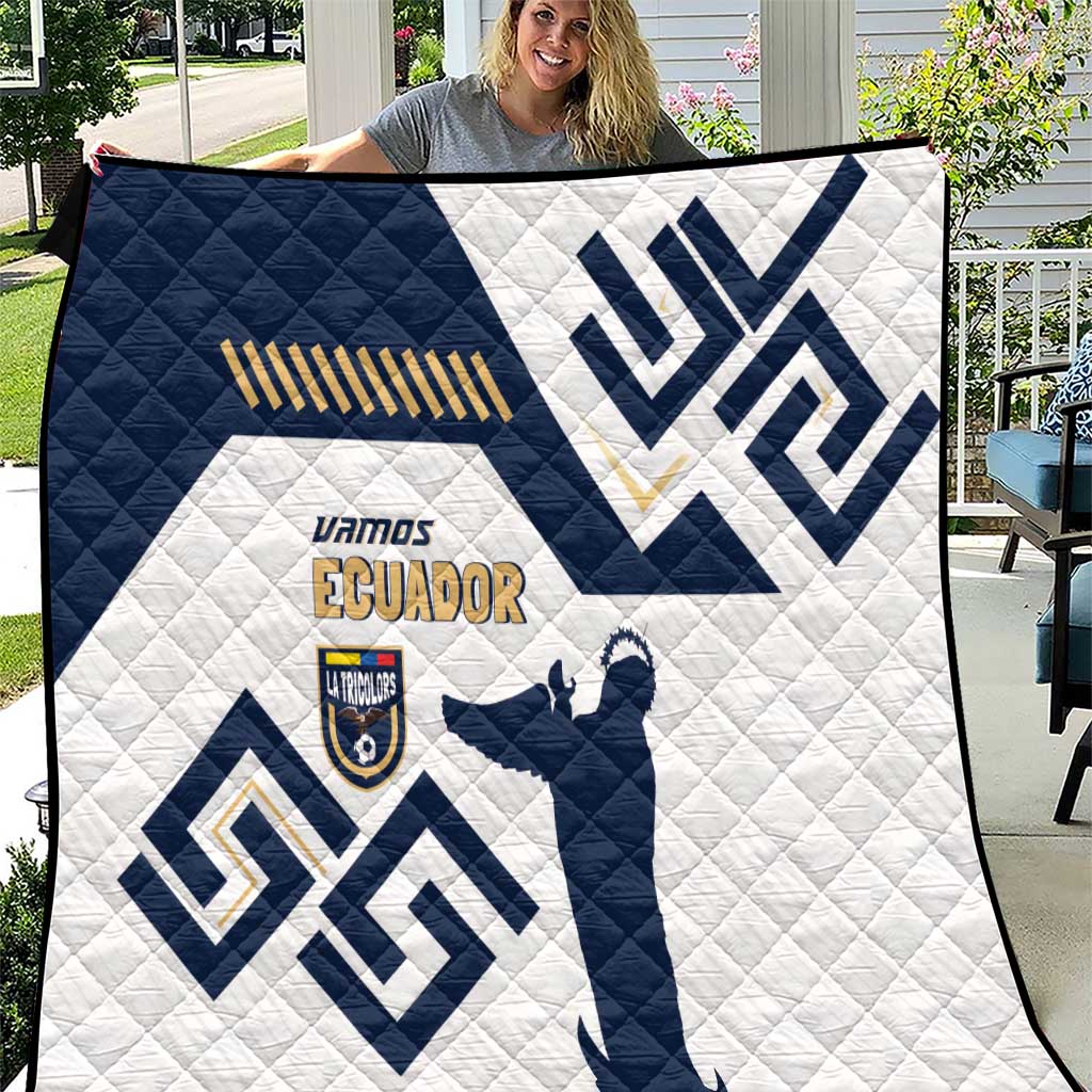 Ecuador Football Custom Quilt La Tricolors 2024 Virgen de El Panecillo