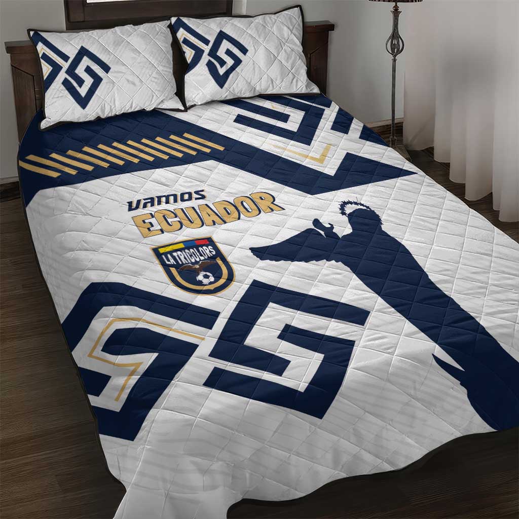 Ecuador Football Quilt Bed Set La Tricolors 2024 Virgen de El Panecillo - Wonder Print Shop