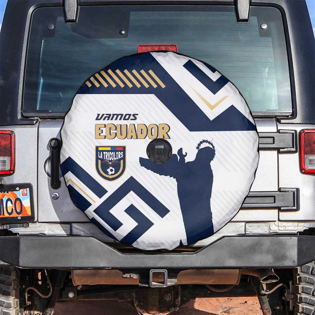 Ecuador Football Spare Tire Cover La Tricolors 2024 Virgen de El Panecillo - Wonder Print Shop