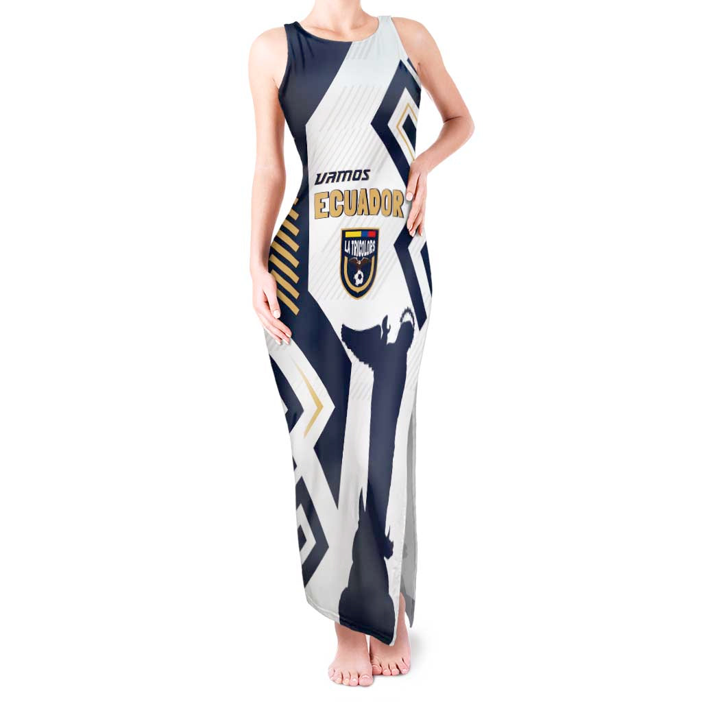 Ecuador Football Custom Tank Maxi Dress La Tricolors 2024 Virgen de El Panecillo - Wonder Print Shop