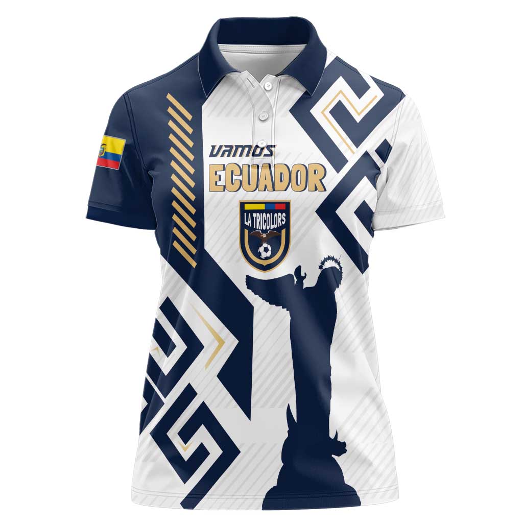 Ecuador Football Custom Women Polo Shirt La Tricolors 2024 Virgen de El Panecillo - Wonder Print Shop