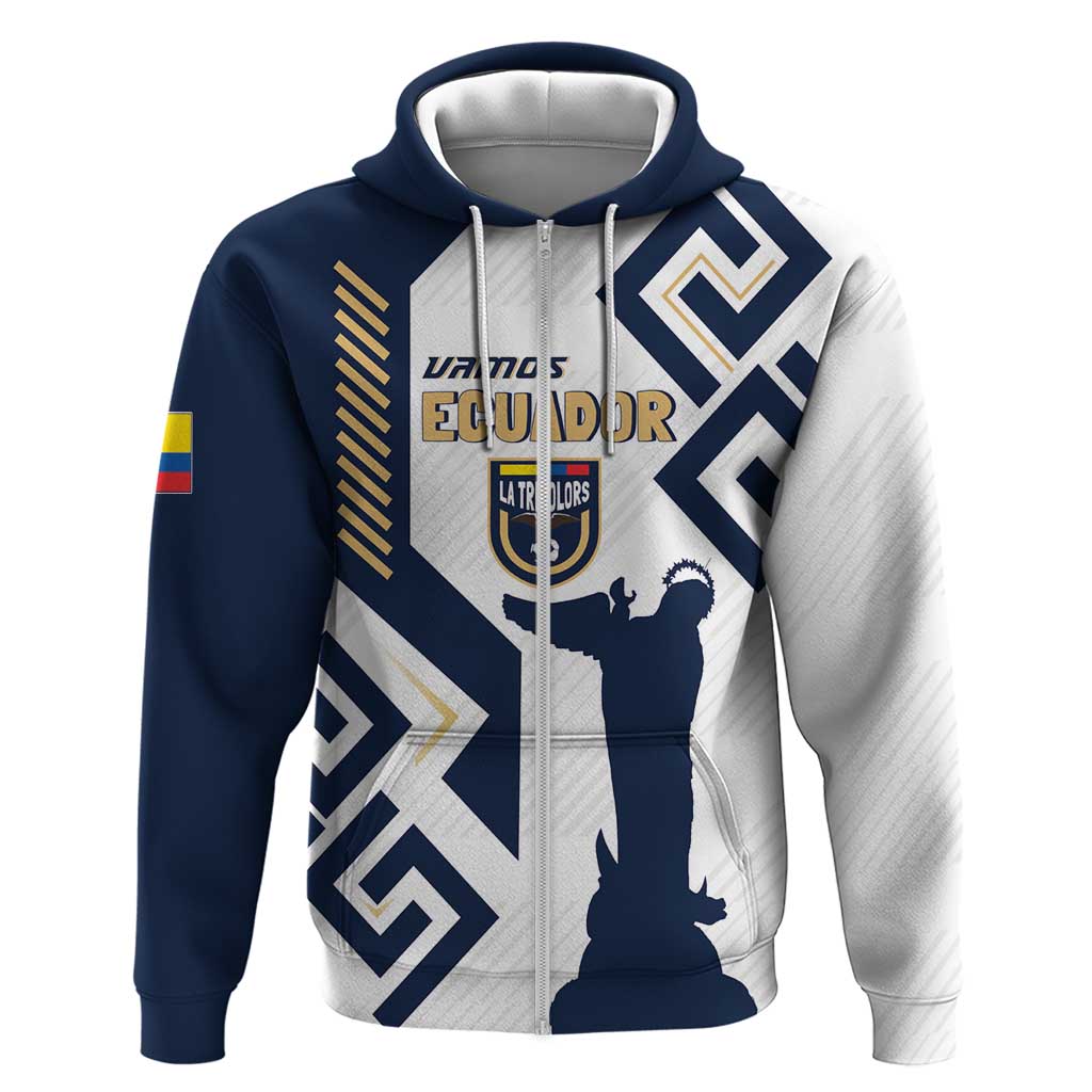 Ecuador Football Custom Zip Hoodie La Tricolors 2024 Virgen de El Panecillo - Wonder Print Shop