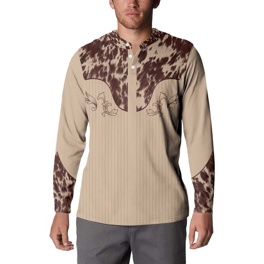 Cowboys Wild West Button Sweatshirt Cow Prints - Wonder Print Shop