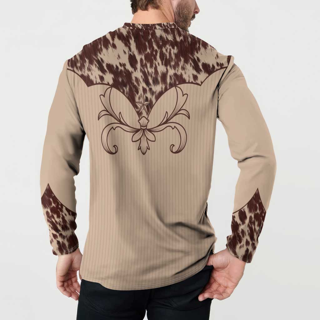Cowboys Wild West Button Sweatshirt Cow Prints - Wonder Print Shop