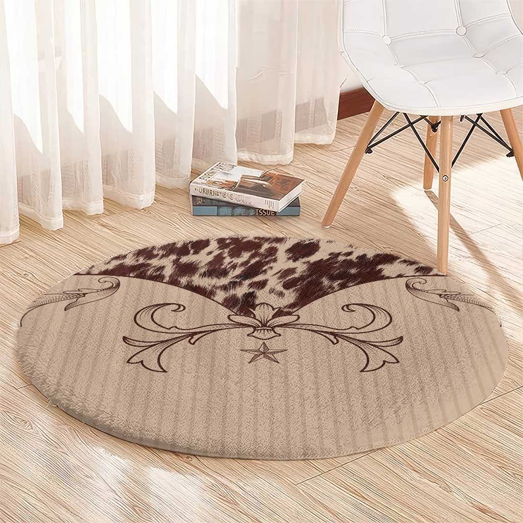 Cowboys Wild West Round Carpet Cow Prints - Wonder Print Shop