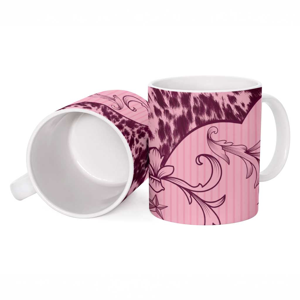 Cowboys Wild West Ceramic Mug Pink Cow Prints - Wonder Print Shop