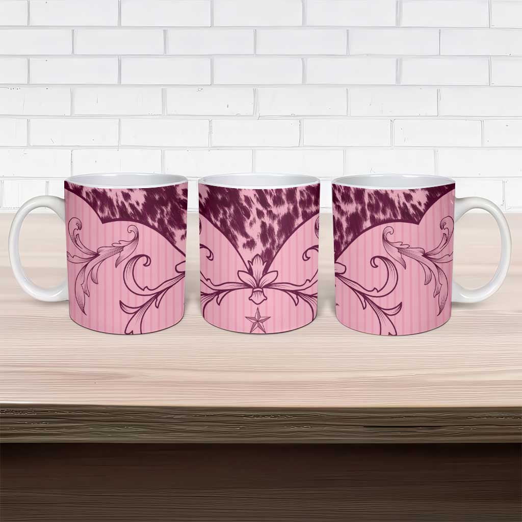 Cowboys Wild West Ceramic Mug Pink Cow Prints - Wonder Print Shop