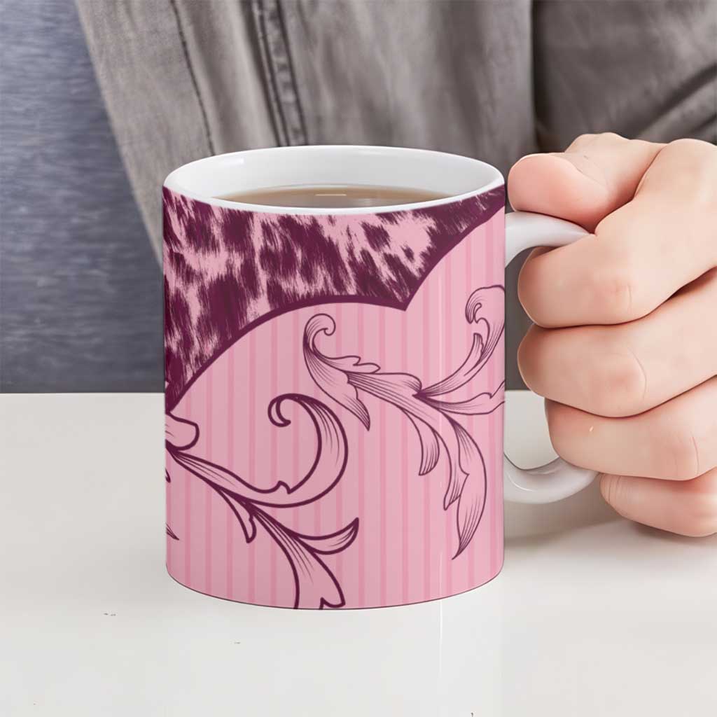 Cowboys Wild West Ceramic Mug Pink Cow Prints - Wonder Print Shop