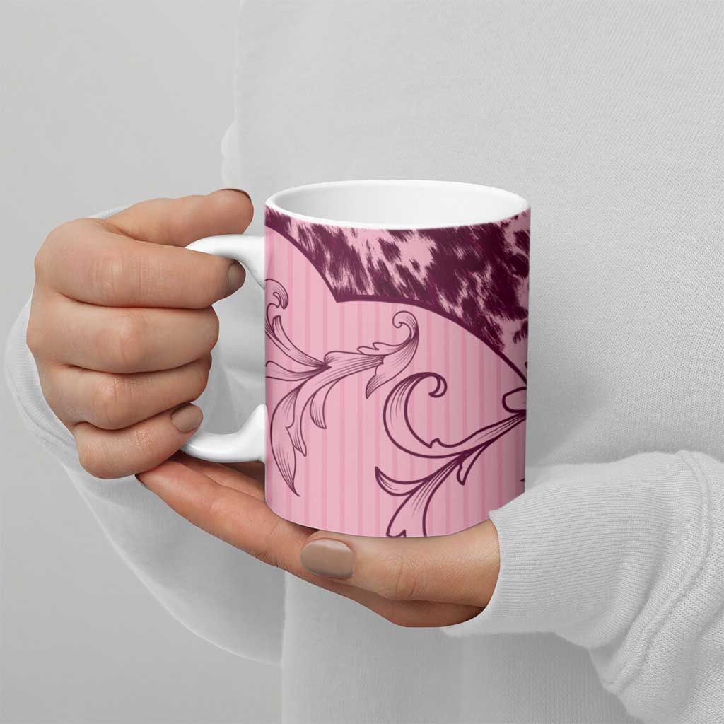 Cowboys Wild West Ceramic Mug Pink Cow Prints - Wonder Print Shop