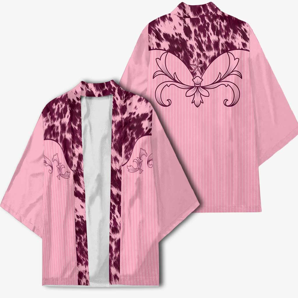 Cowboys Wild West Kimono Pink Cow Prints - Wonder Print Shop
