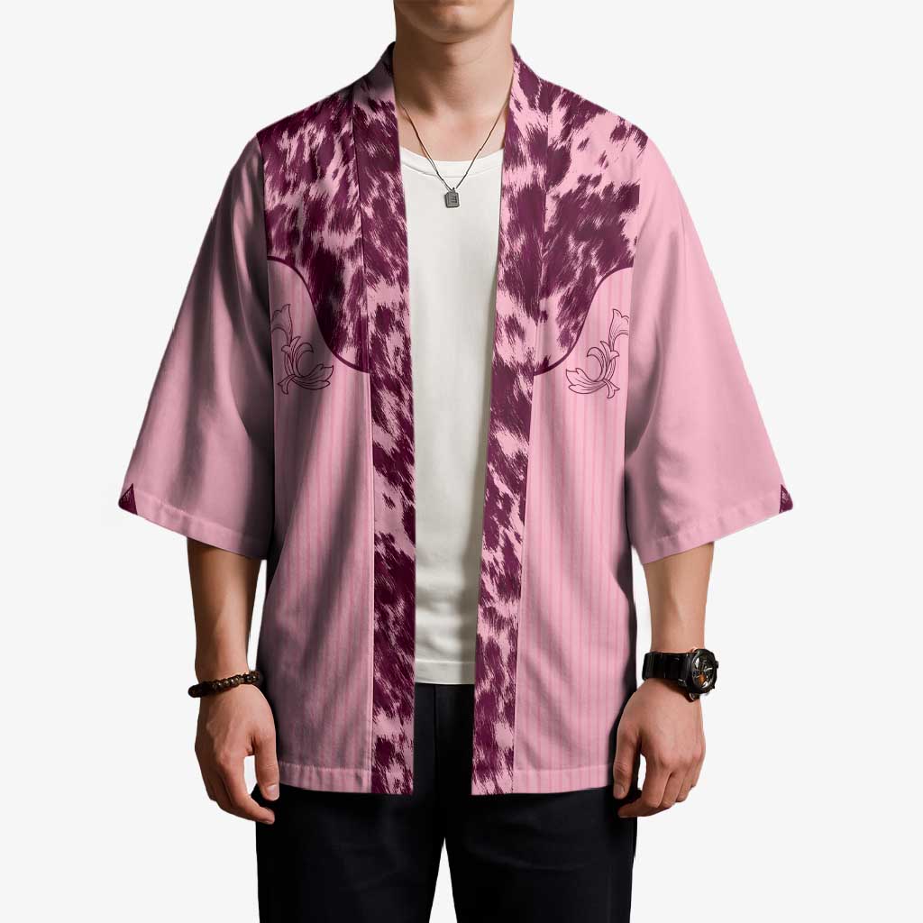 Cowboys Wild West Kimono Pink Cow Prints - Wonder Print Shop