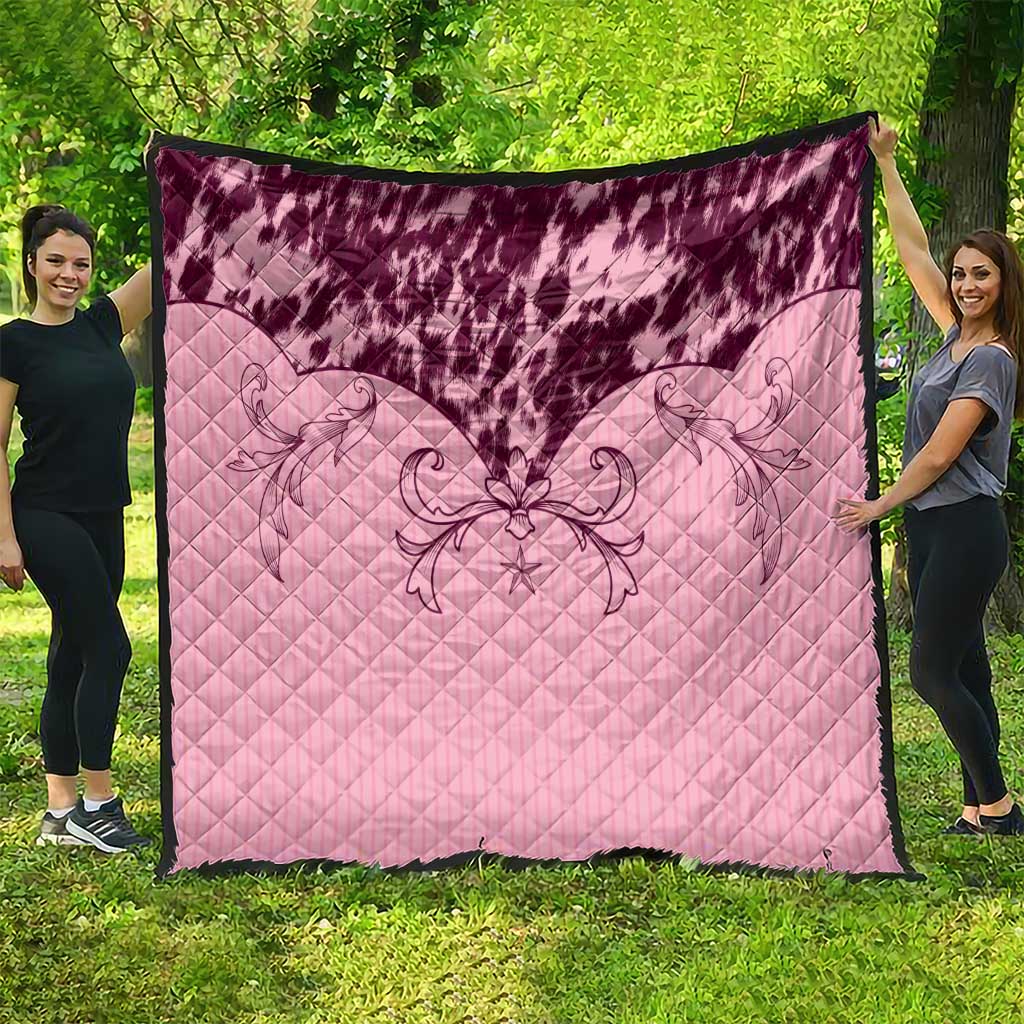 Cowboys Wild West Quilt Pink Cow Prints - Wonder Print Shop