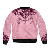 Cowboys Wild West Sleeve Zip Bomber Jacket Pink Cow Prints - Wonder Print Shop