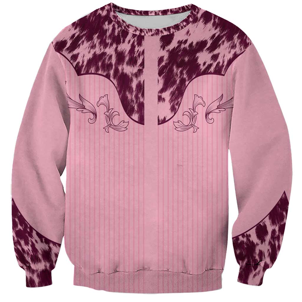 Cowboys Wild West Sweatshirt Pink Cow Prints - Wonder Print Shop