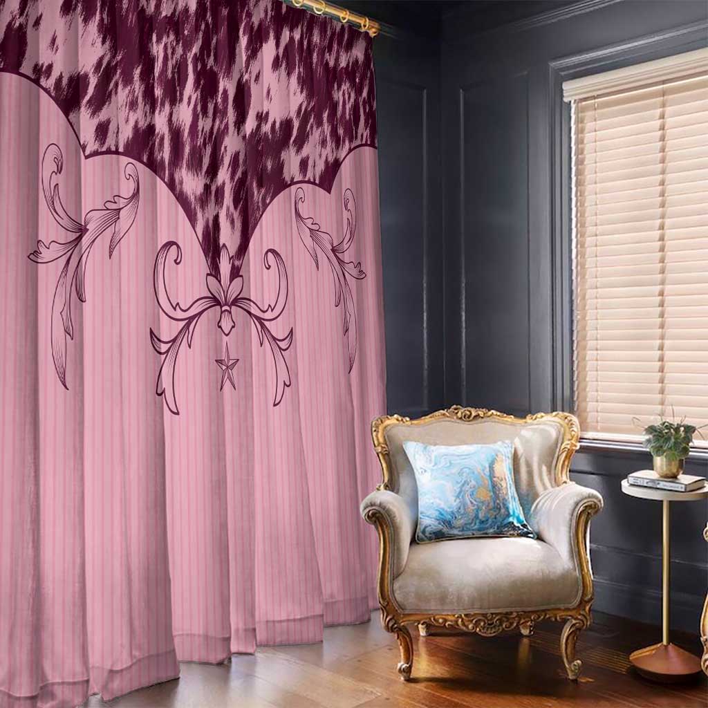 Cowboys Wild West Window Curtain Pink Cow Prints - Wonder Print Shop