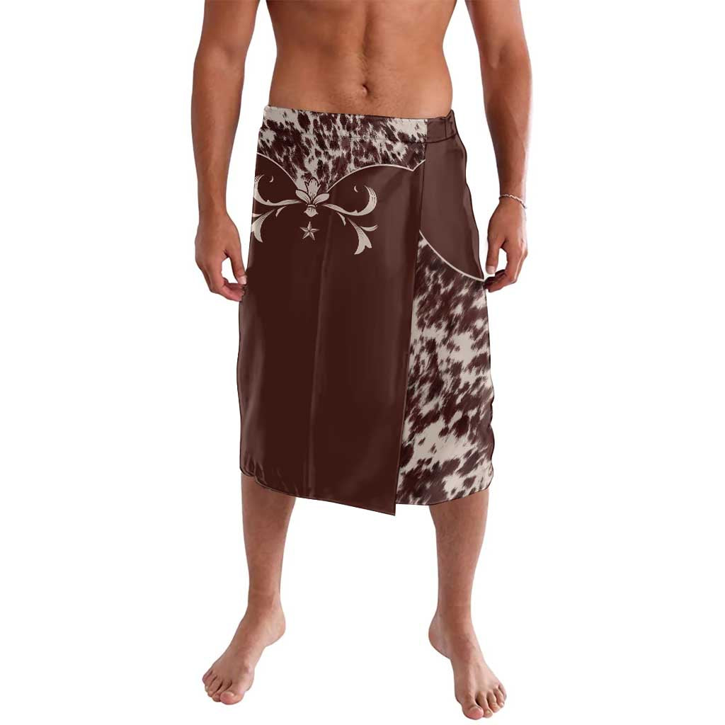 Cowboys Wild West Lavalava Dark Brown Cow Prints - Wonder Print Shop