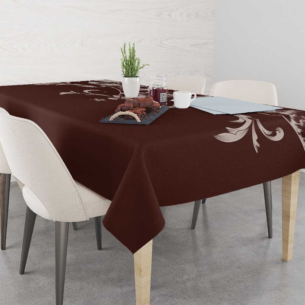 Cowboys Wild West Tablecloth Dark Brown Cow Prints - Wonder Print Shop