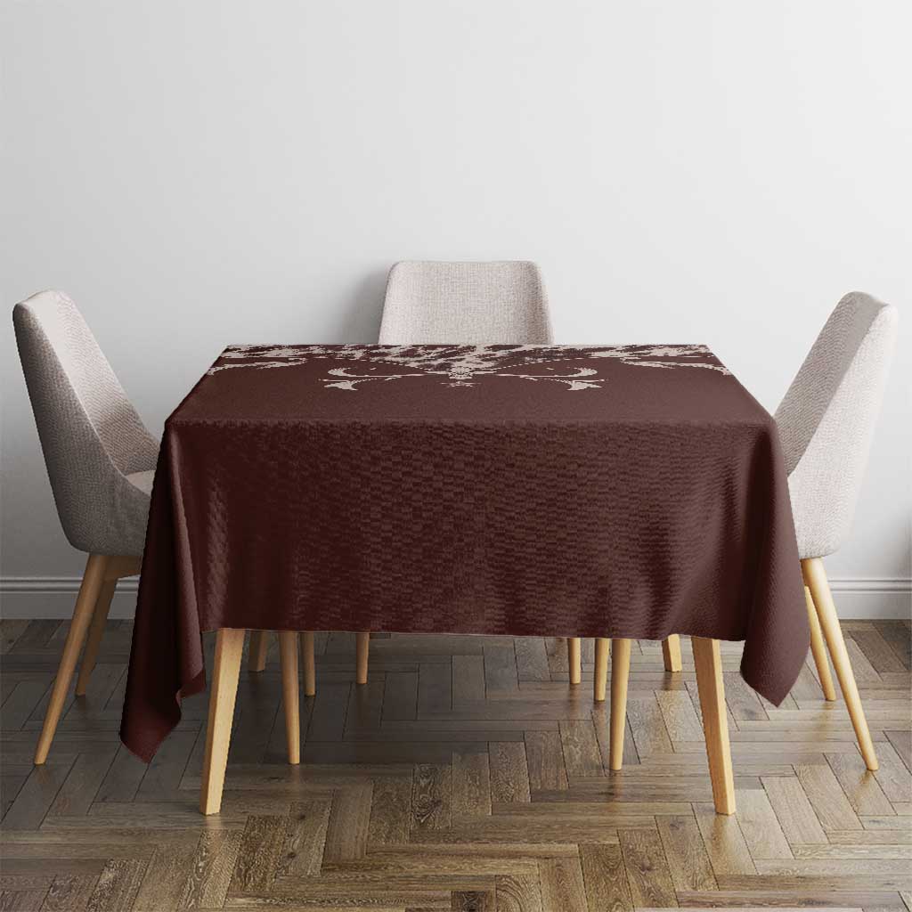 Cowboys Wild West Tablecloth Dark Brown Cow Prints - Wonder Print Shop