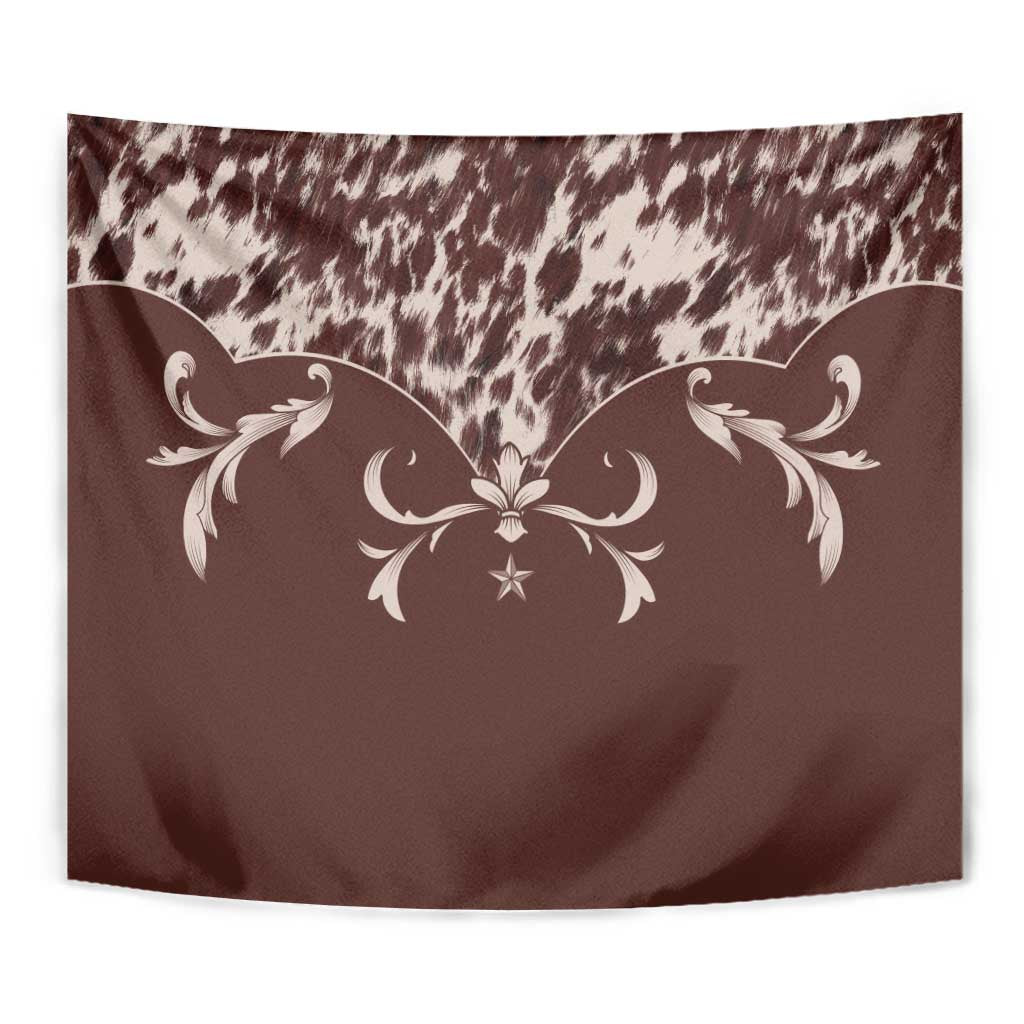 Cowboys Wild West Tapestry Dark Brown Cow Prints - Wonder Print Shop