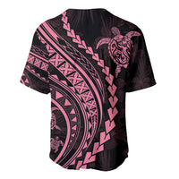 Baseball jersey back, black with pink tribal print and large turtle graphic