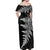 Personalised New Zealand Rugby Off Shoulder Maxi Dress World Cup 2023 Silver Fern Champions - Wonder Print Shop