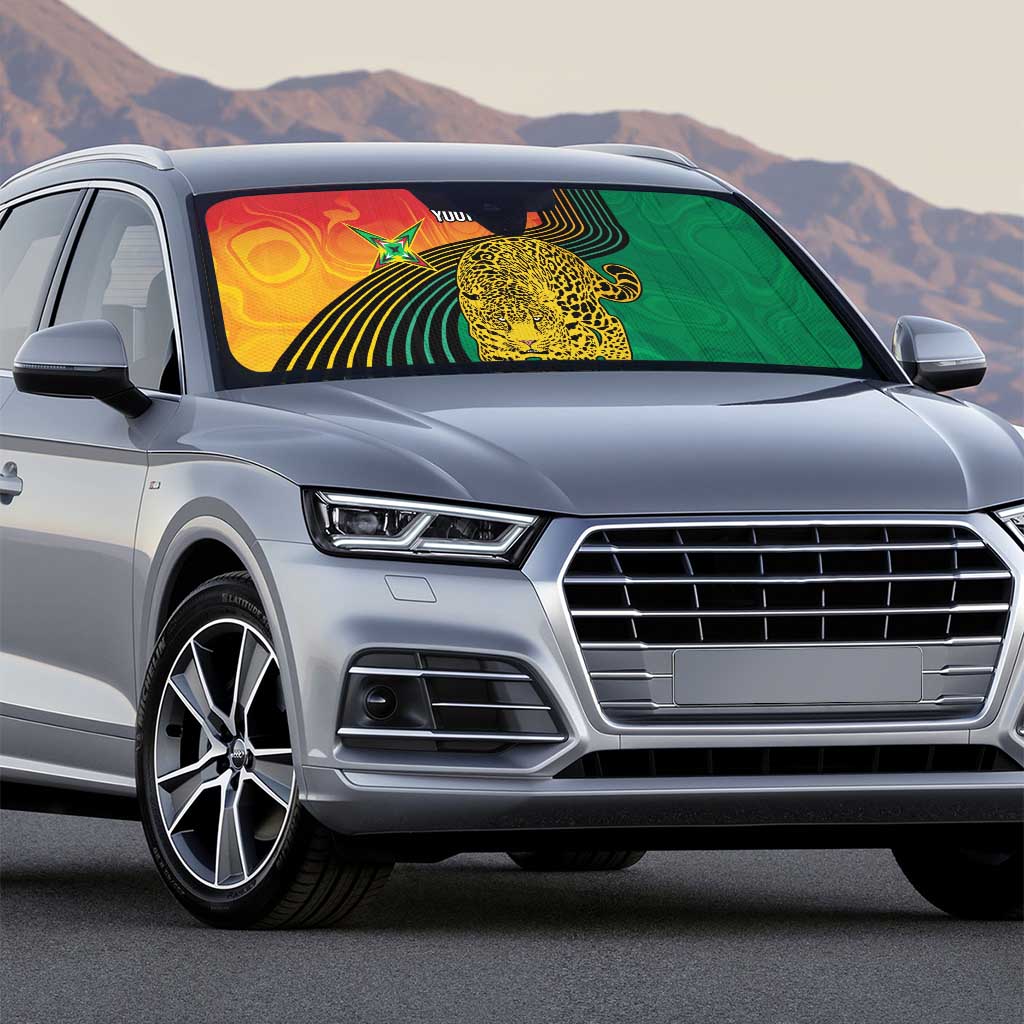 Guyana Cricket Amazon Warriors Personalized Auto Sun Shade Fierce Jaguars - Wonder Print Shop