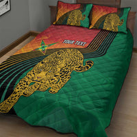 Guyana Cricket Amazon Warriors Personalized Quilt Bed Set Fierce Jaguars - Wonder Print Shop