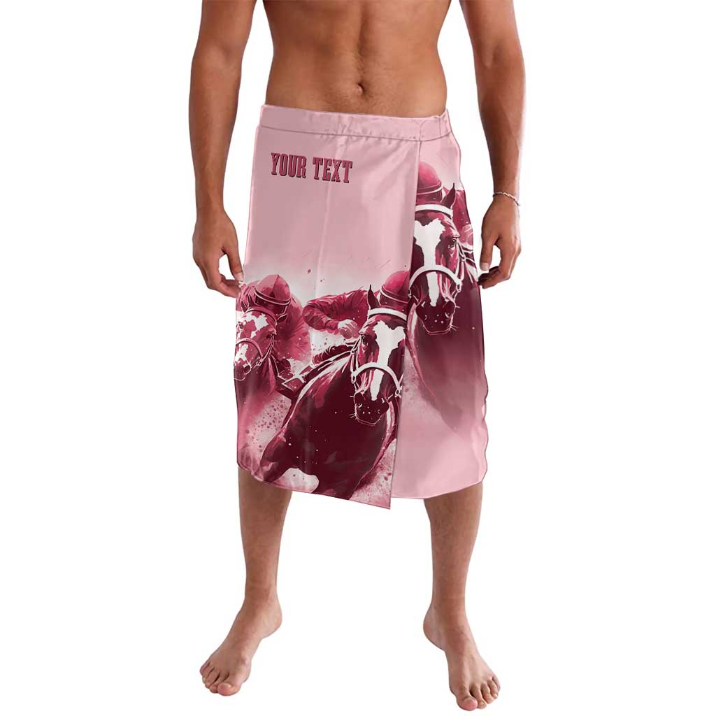 Pink personalized shorts with elastic waistband and watercolor horse print
