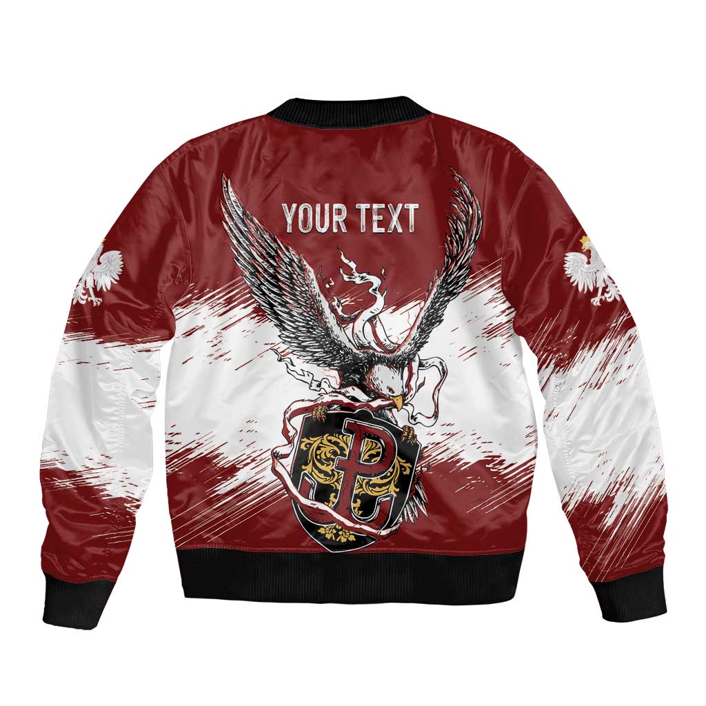Poland Personalized Grunge Eagle Bomber Jacket Polska Walczaca