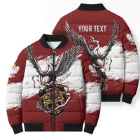Poland Personalized Grunge Eagle Bomber Puffer Jacket Polska Walczaca