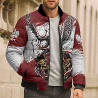 Poland Personalized Grunge Eagle Bomber Puffer Jacket Polska Walczaca