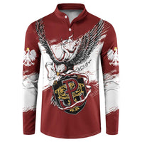 Poland Personalized Grunge Eagle Button Sweatshirt Polska Walczaca