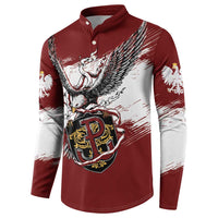 Poland Personalized Grunge Eagle Button Sweatshirt Polska Walczaca
