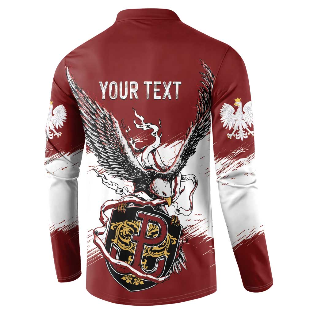 Poland Personalized Grunge Eagle Button Sweatshirt Polska Walczaca