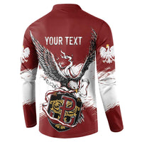 Poland Personalized Grunge Eagle Button Sweatshirt Polska Walczaca