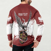 Poland Personalized Grunge Eagle Button Sweatshirt Polska Walczaca