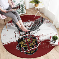 Poland Grunge Eagle Round Carpet Polska Walczaca