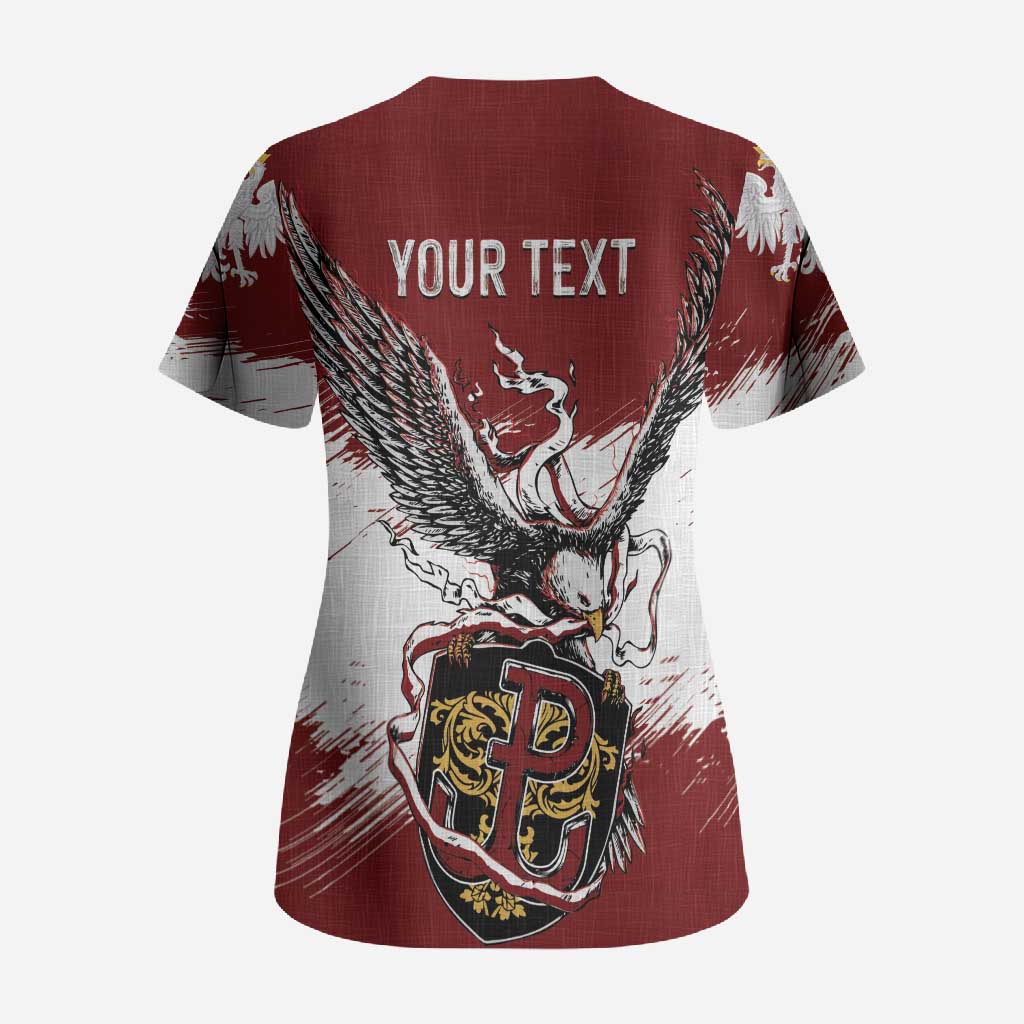 Poland Personalized Grunge Eagle Scrub Top Polska Walczaca