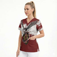Poland Personalized Grunge Eagle Scrub Top Polska Walczaca